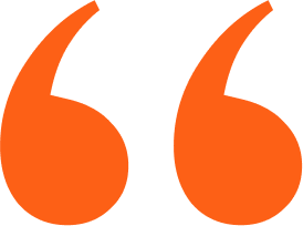 Orange quotation marks on black background.