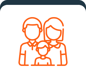 Family icon with two adults and child.